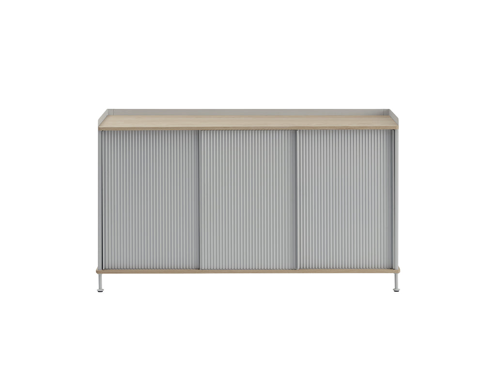 Enfold Sideboard by Muuto - 148x45 / Lacquered Oak / Grey Lacquered Steel