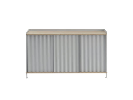 Enfold Sideboard by Muuto - 148x45 / Lacquered Oak / Grey Lacquered Steel