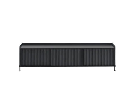 Enfold Sideboard by Muuto - 186x45 / Black Lacquered Oak / Black Lacquered Steel
