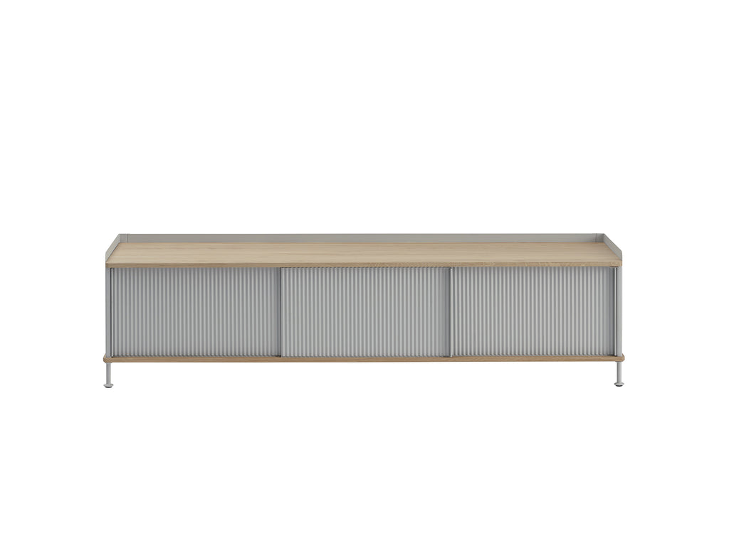 Enfold Sideboard by Muuto - 186x45 / Lacquered Oak / Grey Lacquered Steel