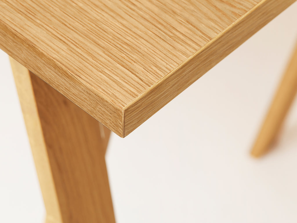 Oiled Oak Linear Tabletop - Austere Trestle - by Form & Refine
