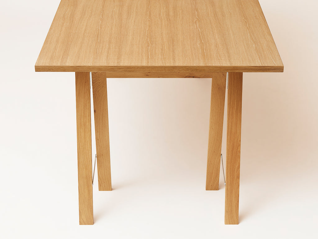 Oiled Oak Linear Tabletop - Austere Trestle - by Form & Refine