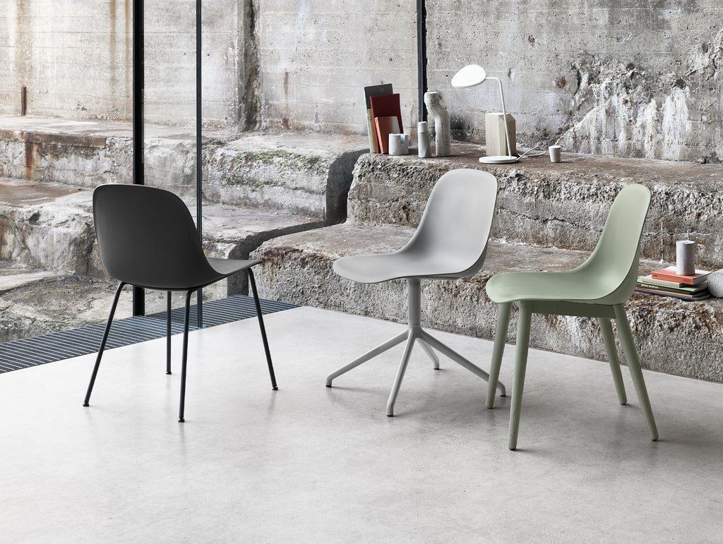 Fiber Side Chair with Metal Base by Muuto - Black