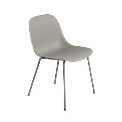Fiber Side Chair with Metal Base by Muuto - Grey / Grey