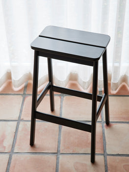 Angle Bar Stool by Form and Refine - Height: 65 cm / Black Stained Beech