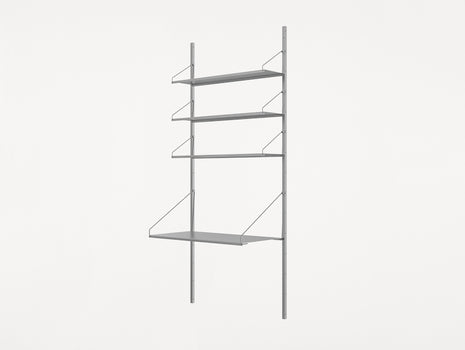 Shelf Library Stainless Steel by Frama - H1852 cm / Desk Section (w80 shelves)