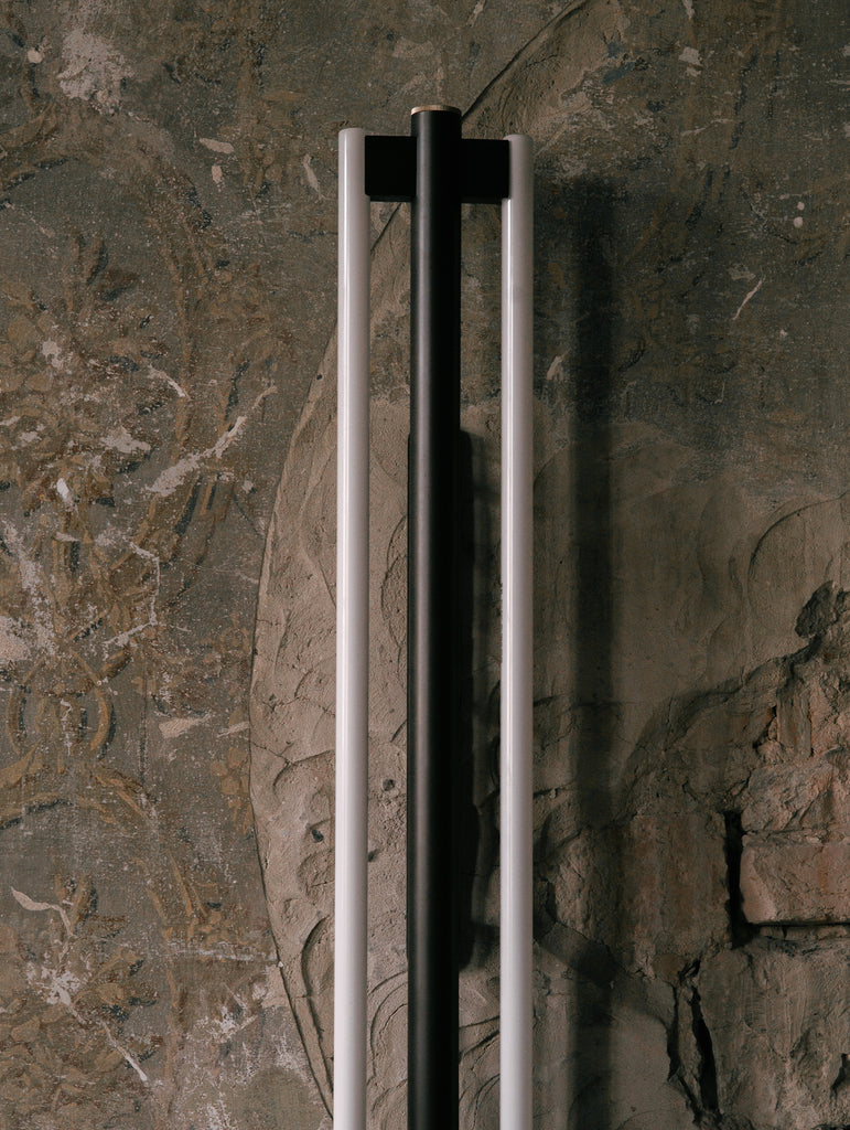 Eiffel Wall Lamp Double by Frama - Waxed Raw Steel / Height  1000 mm
