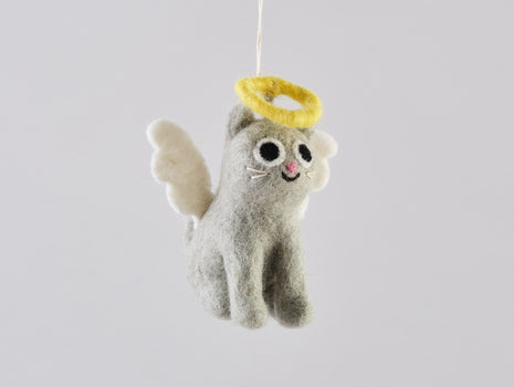 Gabby Cat Felted Hanging Decorations by Wrap Stationery