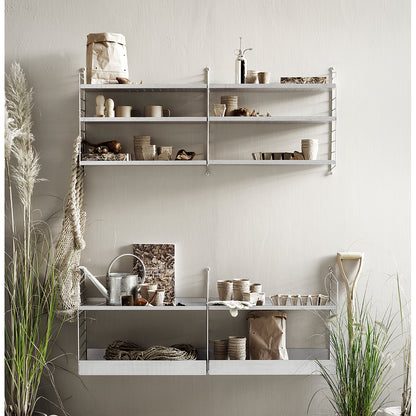 String Galvanised Shelves for outdoor use