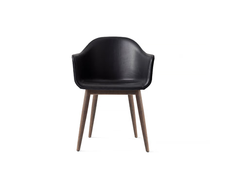 Harbour Chair, Dark Stained Oak Base, Black Dakar Leather