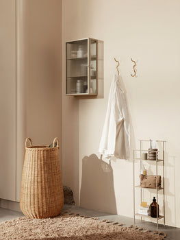 Haze Wall Cabinet - Cashmere / Reeded Glass