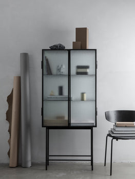Haze Vitrine by Ferm Living - Black / Wired Glass