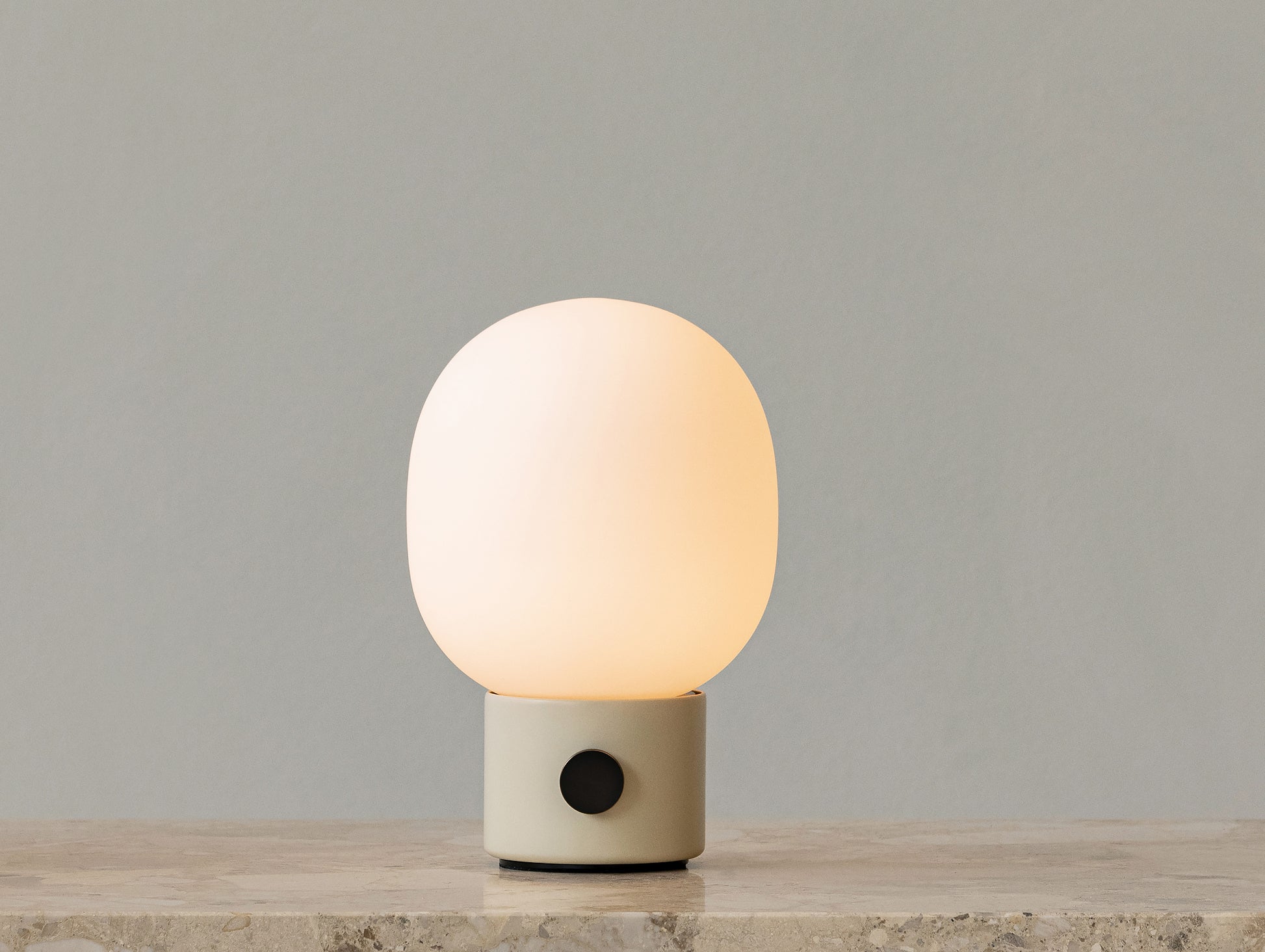 Alabaster White JWDA Portable Table Lamp by Menu