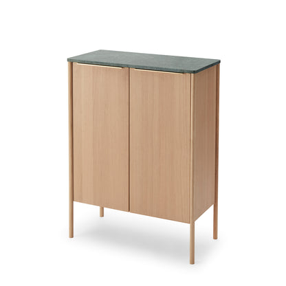 Jut High Cabinet in Green Verde Guatemala Marble by Skagerak