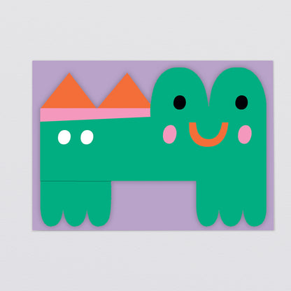 'Croc' Fold Out Greetings Card by Wrap Stationery