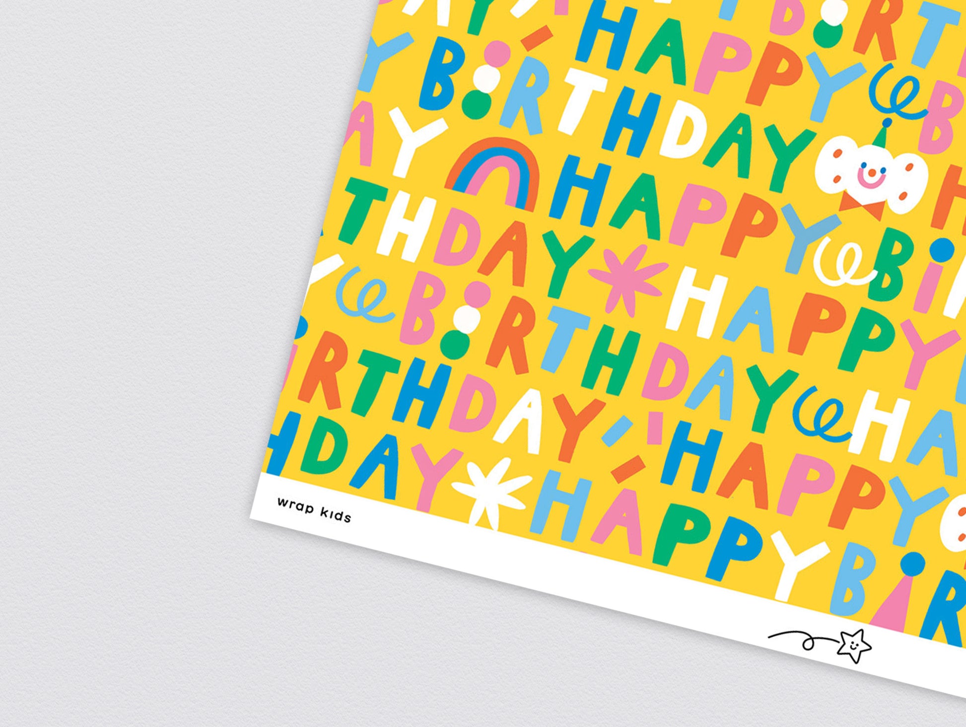 Happy Birthday Wrapping Paper x 3 Sheets by Wrap Stationery
