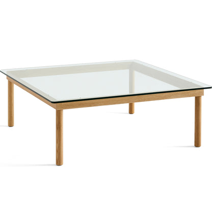 Kofi Table / 100 x 100 cm / Lacquered Oak Base / Clear Glass Tabletop / HAY
