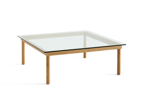Kofi Table / 100 x 100 cm / Lacquered Oak Base / Clear Glass Tabletop / HAY