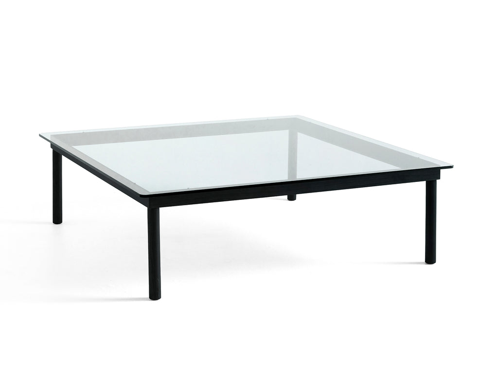 Kofi Table / 120 x 120 cm / Black Lacquered Oak Base / Clear Glass Tabletop / HAY