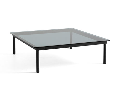 Kofi Table / 120 x 120 cm / Black Lacquered Oak Base / Grey Glass Tabletop / HAY