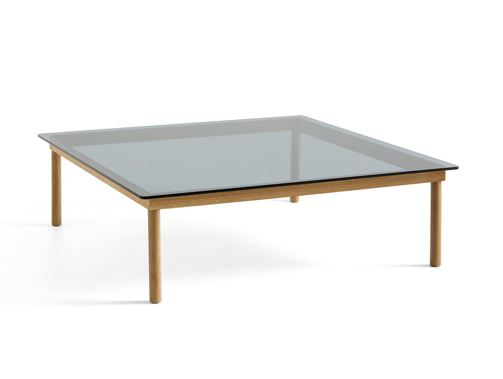 Kofi Table / 120 x 120 cm / Lacquered Oak Base / Grey Glass Tabletop / HAY