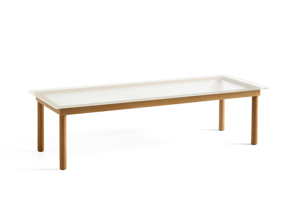 Kofi Table / 140 x 50 cm / Lacquered Oak Base / Clear Reeded Glass Tabletop / HAY