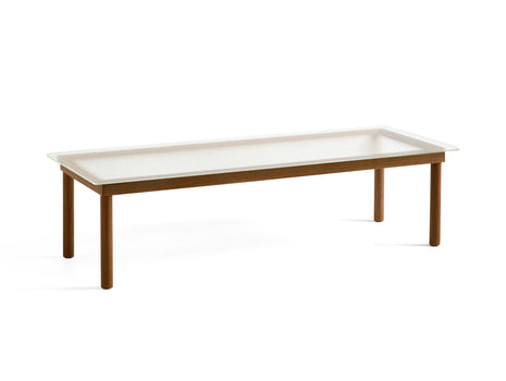 Kofi Table / 140 x 50 cm / Walnut Base / Clear Reeded Glass Tabletop / HAY
