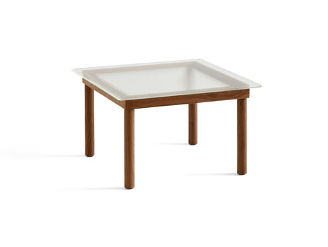 Kofi Table / 60 x 60 cm / Walnut Base / Clear Reeded Glass Tabletop / HAY