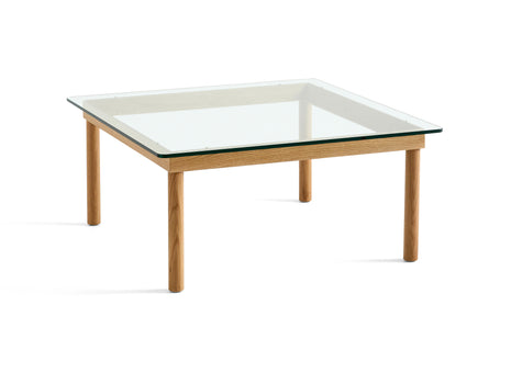 Kofi Table / 80 x 80 cm / Lacquered Oak Base / Clear Glass Tabletop / HAY