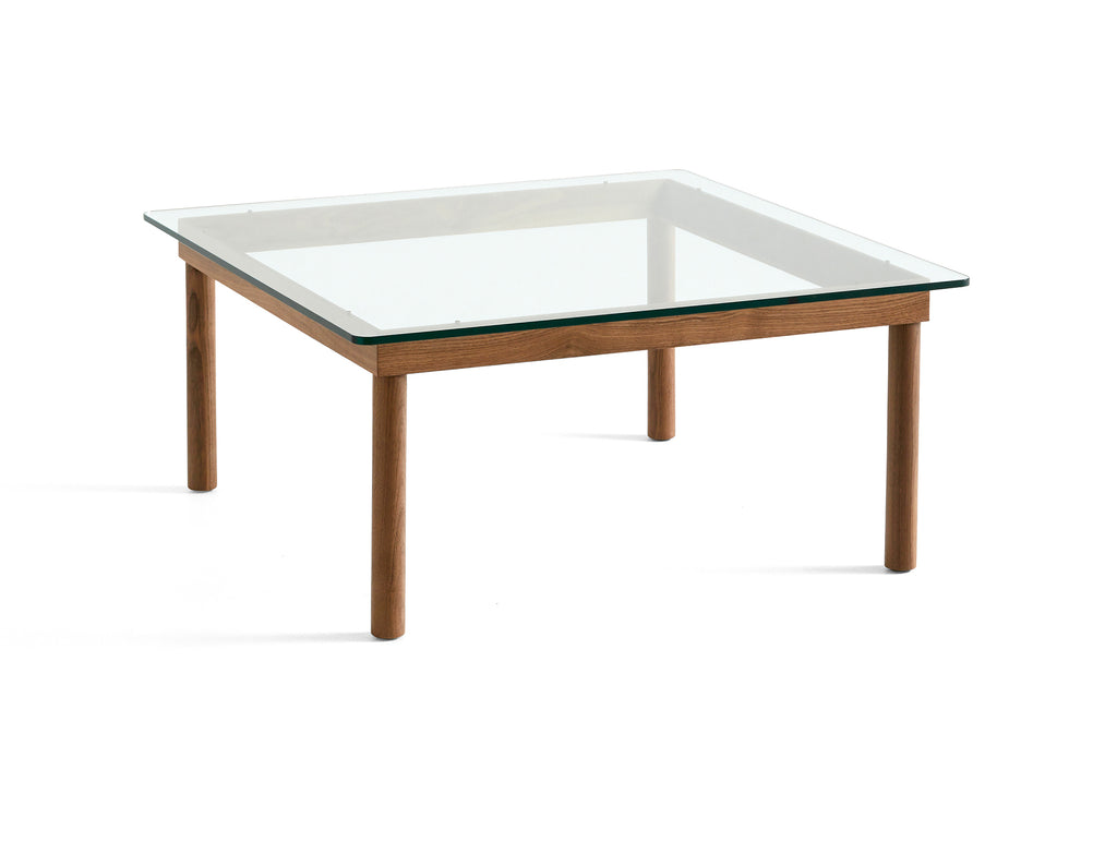 Kofi Table / 80 x 80 cm / Walnut Base / Clear Glass Tabletop / HAY