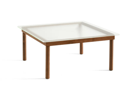 Kofi Table / 80 x 80 cm / Walnut Base / Clear Reeded Glass Tabletop / HAY
