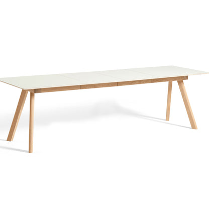 CPH30 Extendable Dining Table by HAY - L160 cm / 2 Leaf / Off-White Linoleum Tabletop with Lacquered Oak Base