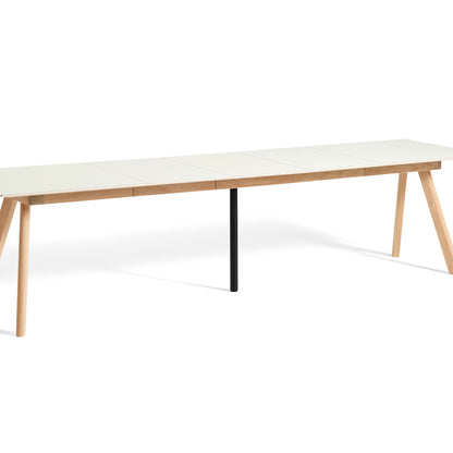 CPH30 Extendable Dining Table by HAY - L160 cm / 3 Leaf / Off-White Linoleum Tabletop with Lacquered Oak Base