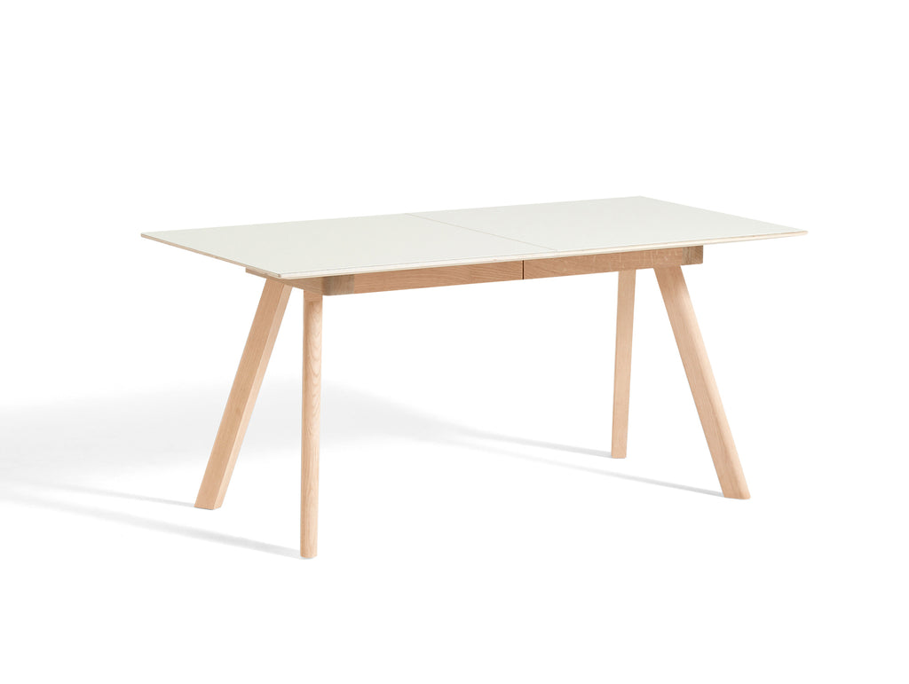 CPH30 Extendable Dining Table by HAY - L160 cm / White Linoleum Tabletop with Soaped Oak Base