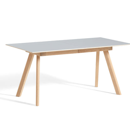 CPH30 Extendable Dining Table by HAY - L160 cm / Grey Linoleum Tabletop with Lacquered Oak Base