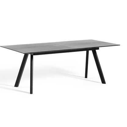 CPH30 Extendable Dining Table by HAY - L200 cm / Black Oak Veneer Tabletop with Black Lacquered Oak Base