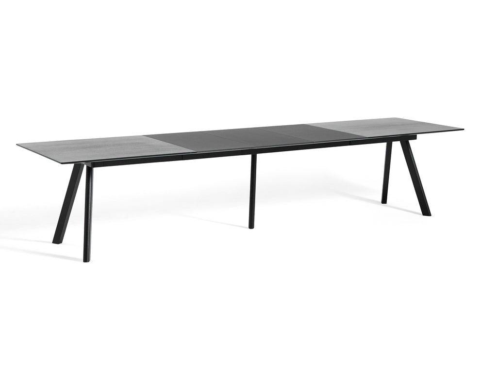 CPH30 Extendable Dining Table by HAY - L200 cm / 3 Leaves /  Black Oak Veneer Tabletop with Black Lacquered Oak Base