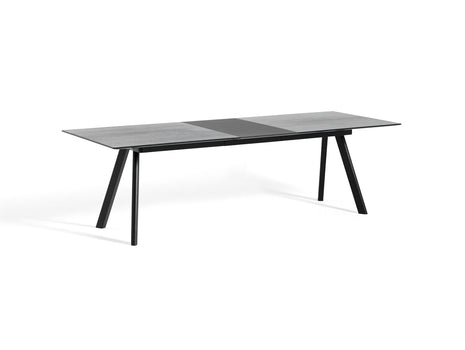 CPH30 Extendable Dining Table by HAY - L200 cm / 1 Leaf /  Black Oak Veneer Tabletop with Black Lacquered Oak Base