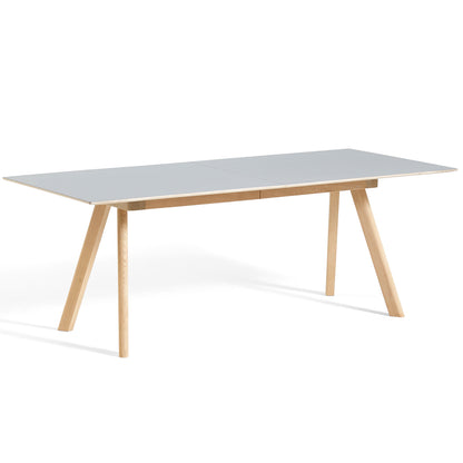 CPH30 Extendable Dining Table by HAY - L200 cm / Grey Linoleum Tabletop with Lacquered Oak Base