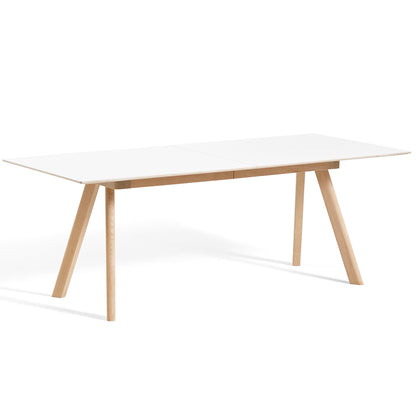 CPH30 Extendable Dining Table by HAY - L200 cm  / White Laminate Tabletop with Lacquered Oak Base