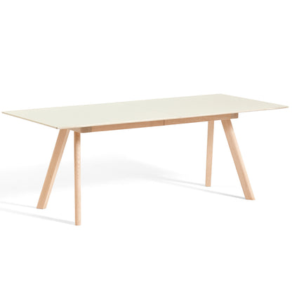 CPH30 Extendable Dining Table by HAY - L200 cm / Off- White Linoleum Tabletop with Soaped Oak Base