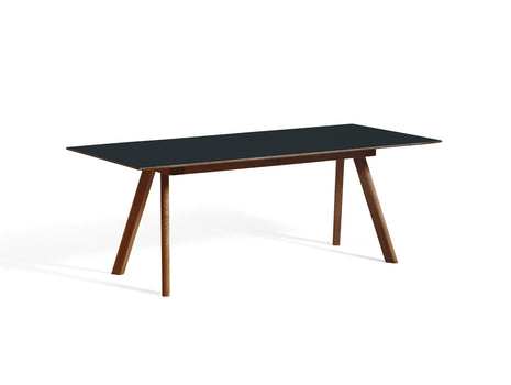 CPH30 Extendable Dining Table by HAY - L200 cm / Dark Grey Linoleum Tabletop with Lacquered Walnut Oak Base