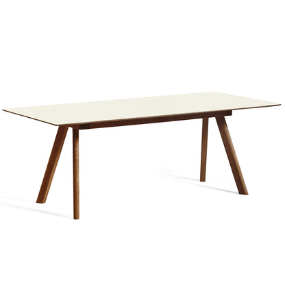 CPH30 Extendable Dining Table by HAY - L200 cm / Off-White Linoleum Tabletop with Lacquered Walnut Base