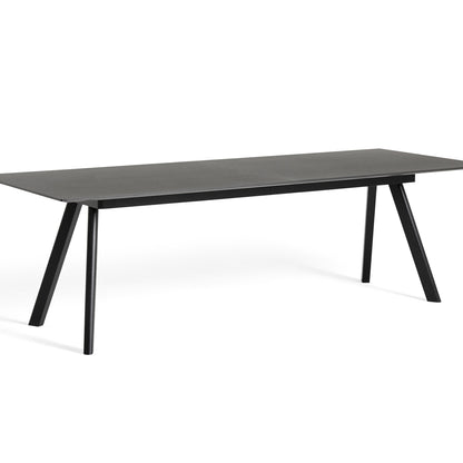 CPH30 Extendable Dining Table by HAY - L250 cm / Black Linoleum Tabletop with Black Lacquered Oak Base