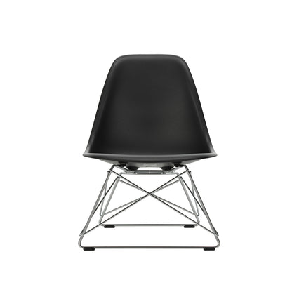 Eames LSR Plastic Side Chair by Vitra - Deep Black / Chrome Wire Base