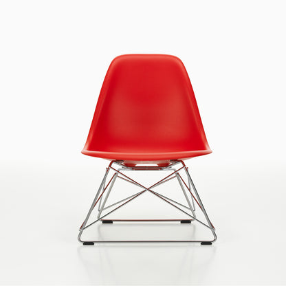Eames LSR Plastic Side Chair by Vitra - Poppy Red / Chrome Wire Base