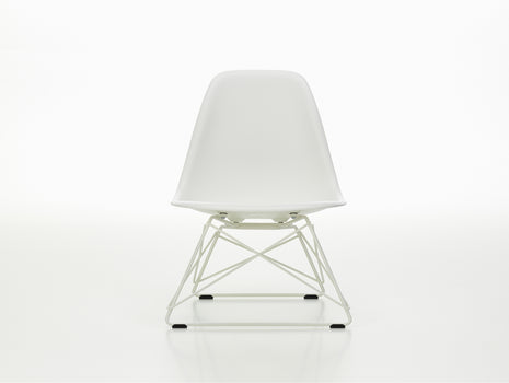 Eames LSR Plastic Side Chair by Vitra - White / White Wire Base