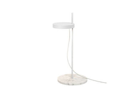 LT06 Palo Table Light by e15 - Signal White Stem / Bianco Carrara Base