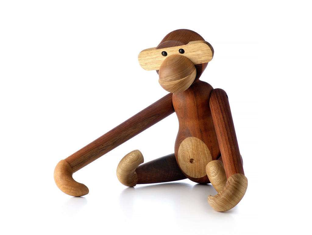 Large Wooden Monkey in Teak and Limba by Kay Bojesen