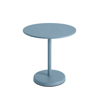 Linear Steel Café Table - Round, Pale Blue